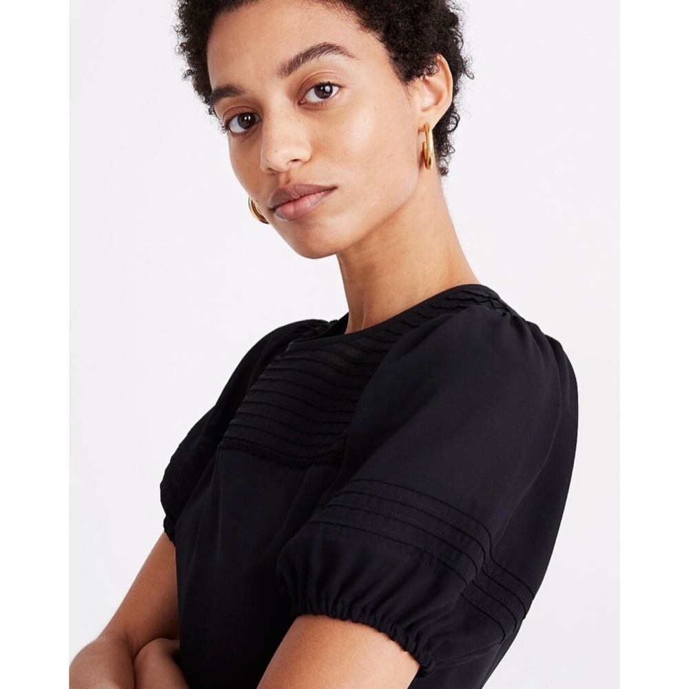 Madewell Pintuck Puff-Sleeve Mini Dress - Picture 3 of 13